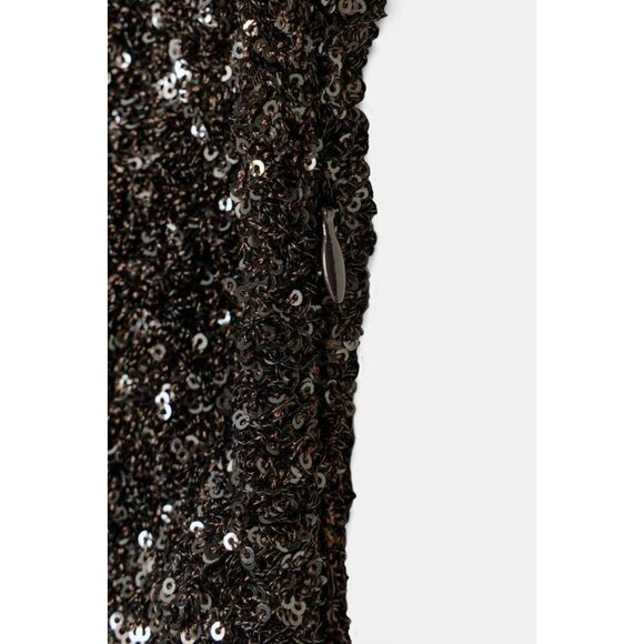 ZARA ZW COLLECTION SEQUIN SHOULDER PAD DRESS - Picture 8 of 8